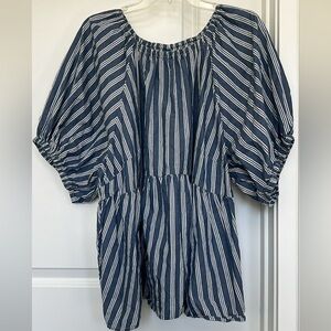 Old Navy Blue and White Striped Top